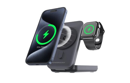 Powerology  10000mAh Qi2 - 15W iPhone 15 Magsafe Powerbank Watch Charger