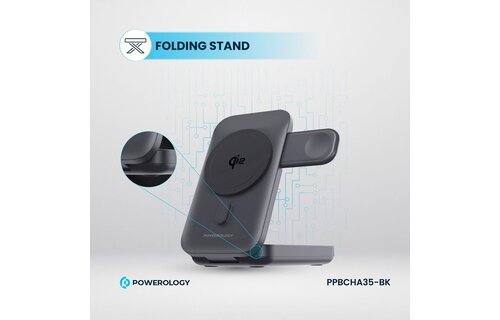 Powerology  10000mAh Qi2 - 15W iPhone 15 Magsafe Powerbank Watch Charger