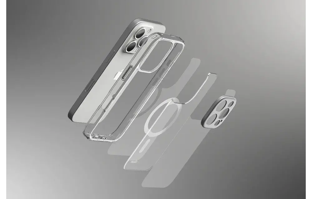 Moshi iGlaze MagSafe Case for iPhone 16 Pro Max - Luna Silver