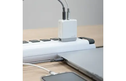 Moshi Rewind 3-Port USB-A and USB-C PD GaN Charger 65W with folding UK Plug  - White