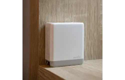 Moshi Rewind 3-Port USB-A and USB-C PD GaN Charger 65W with folding UK Plug  - White