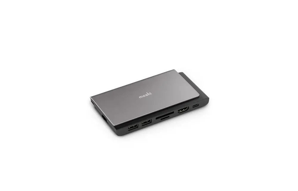Moshi Symbus Mini 7-in-1 portable USB-C hub with Gigabit Ethernet port - Titanium Gray