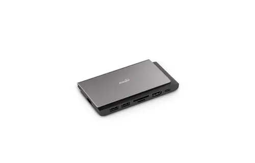 Moshi Symbus Mini 7-in-1 portable USB-C hub with Gigabit Ethernet port - Titanium Gray