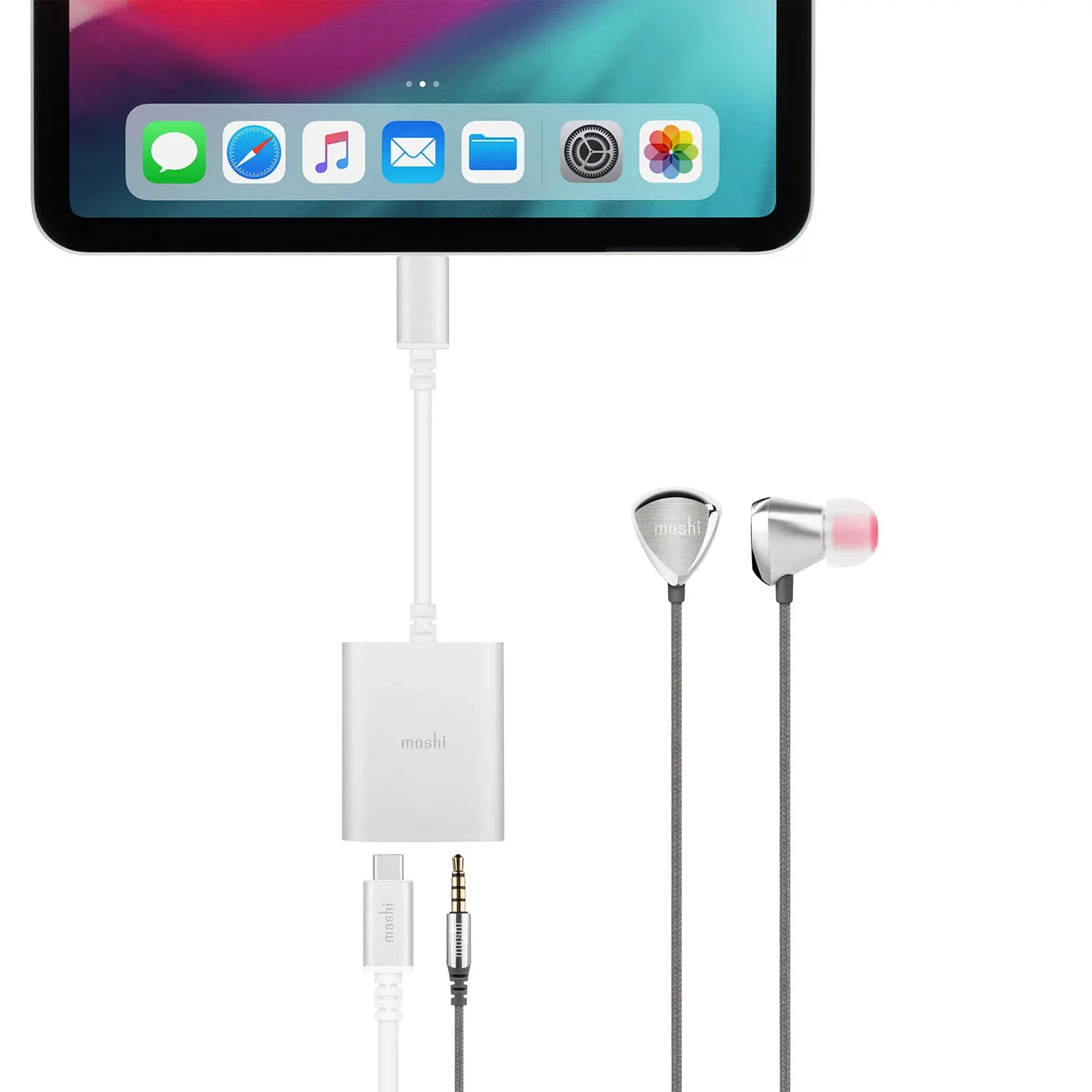 Moshi USB-C Digital Audio 3.5mm with Charging Adapter - Silver