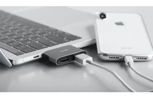Moshi USB-C to Dual USB-A Adapter - Titanium Gray