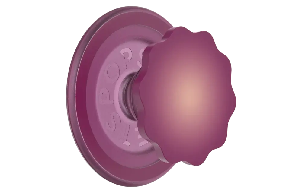 PopSockets PopGrip and Stand MagSafe Circle - Molded Flower Red Wine Translucent