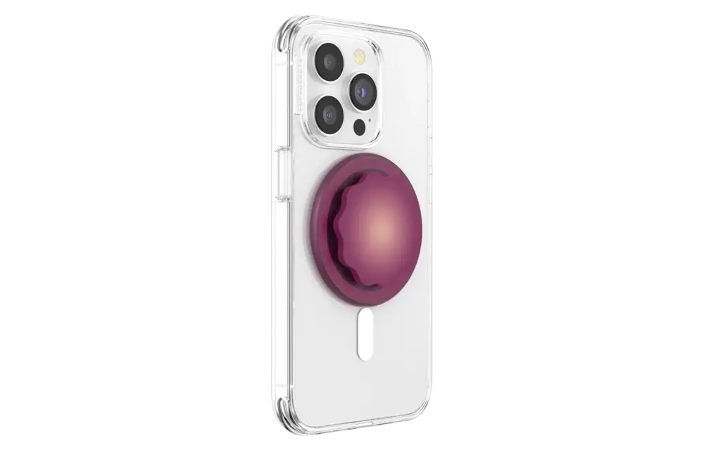 PopSockets PopGrip and Stand MagSafe Circle - Molded Flower Red Wine Translucent