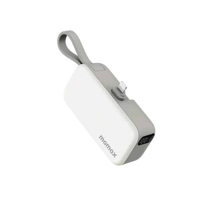 Momax 1-Power Mini 3 in 1 Battery Pack with Lightning Power Bank 5000 mAh - White