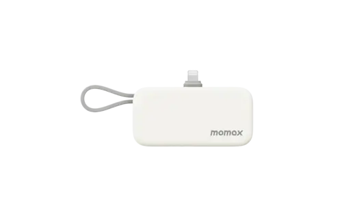 Momax 1-Power Mini 3 in 1 Battery Pack with Lightning Power Bank 5000 mAh - White