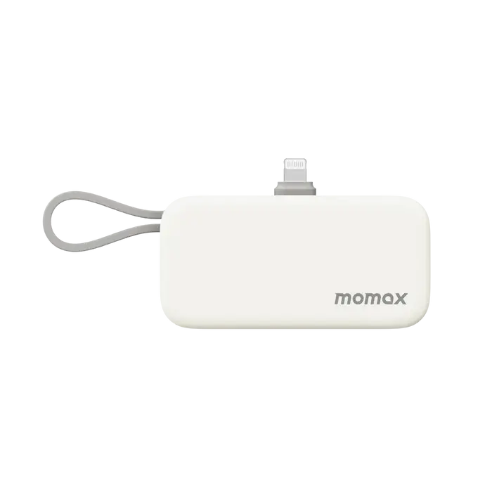 Momax 1-Power Mini 3 in 1 Battery Pack with Lightning Power Bank 5000 mAh - White