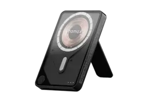 Momax 1-Power X Pro Magnetic Wireless Power Bank with Stand And Built-In USB-C Cable 5000mAh - Black