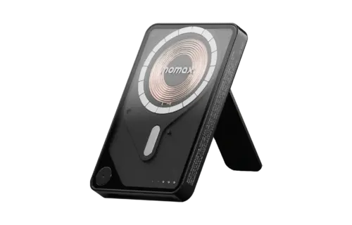 Momax 1-Power X Pro Magnetic Wireless Power Bank with Stand And Built-In USB-C Cable 5000mAh  - Black