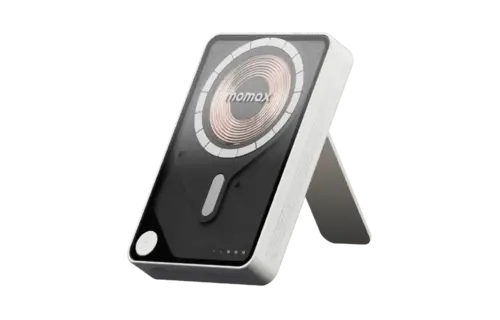 Momax 1-Power X Pro Magnetic Wireless Power Bank with Stand And Built-In USB-C Cable 5000mAh  - White