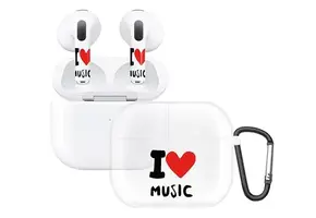 Rock Max AirPods Art Skin & Case Cover Set for AirPods 3 - I Love Music