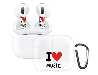 Rock Max AirPods Art Skin & Case Cover Set for AirPods 3 - I Love Music