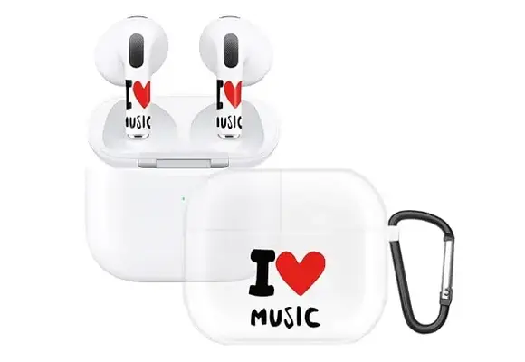 Rock Max AirPods Art Skin & Case Cover Set for AirPods 3 - I Love Music