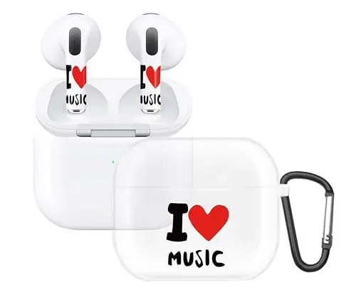 Rock Max AirPods Art Skin & Case Cover Set for AirPods 3 - I Love Music
