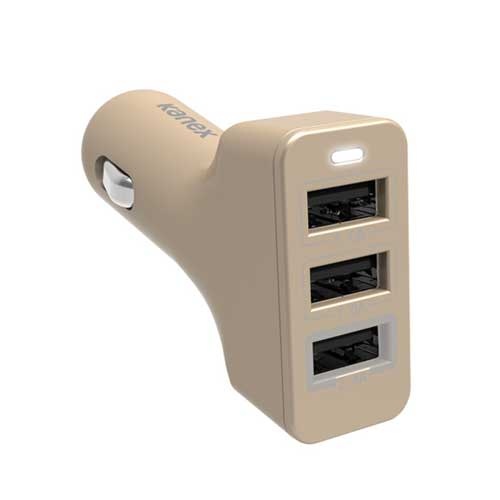 Kanex 3-Port Car Charger 4.4A - Gold