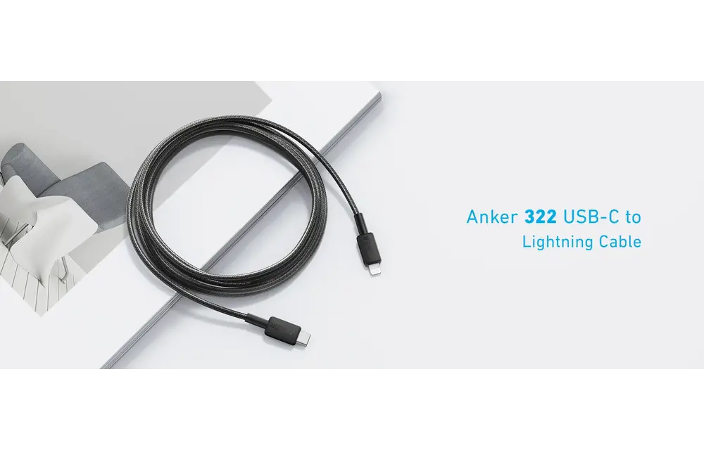 Anker USB-C to Lightning Cable Nylon Braided 3ft/0.9m - Black