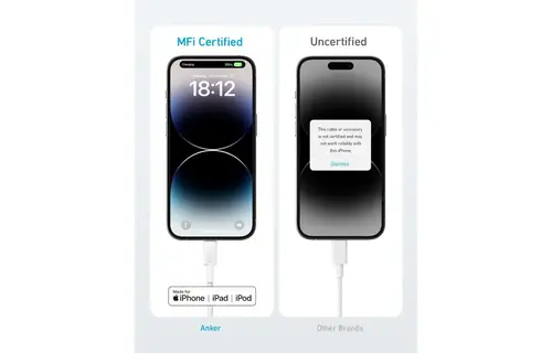 Anker USB-C to Lightning Cable Nylon Braided 6ft/1.8m - White