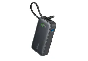 Anker Nano Power Bank 30W, Built-In USB-C Cable 10,000mAh - Black