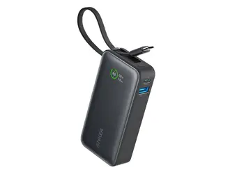 Anker Nano Power Bank 30W, Built-In USB-C Cable 10,000mAh - Black