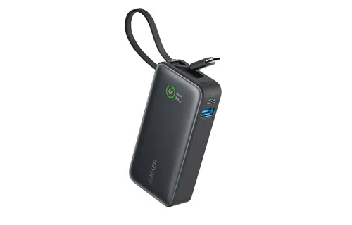Anker Nano Power Bank 30W, Built-In USB-C Cable 10,000mAh - Black