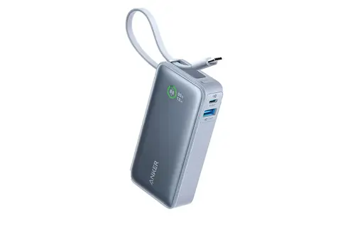 Anker Nano Power Bank 30W, Built-In USB-C Cable 10,000mAh - Blue