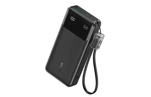 Anker Power Bank Powercore 30W Portable Charger with USB C Cable Lanyard 20,000mAh - Black
