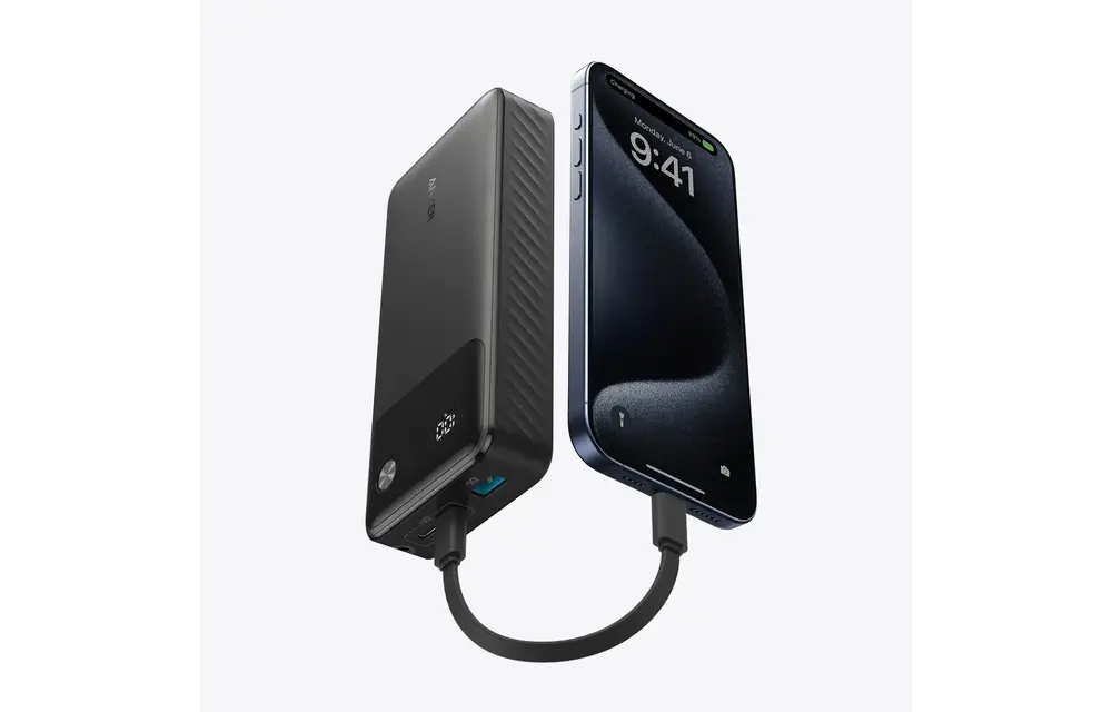 Anker Power Bank Powercore 30W Portable Charger with USB C Cable Lanyard 20,000mAh - Black