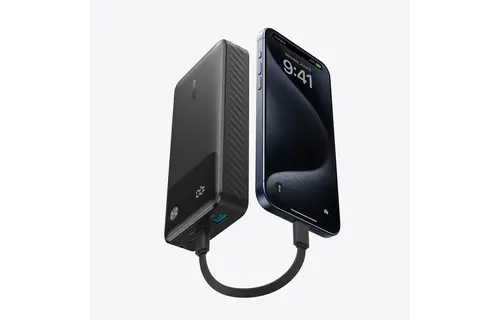 Anker Power Bank Powercore 30W Portable Charger with USB C Cable Lanyard 20,000mAh - Black