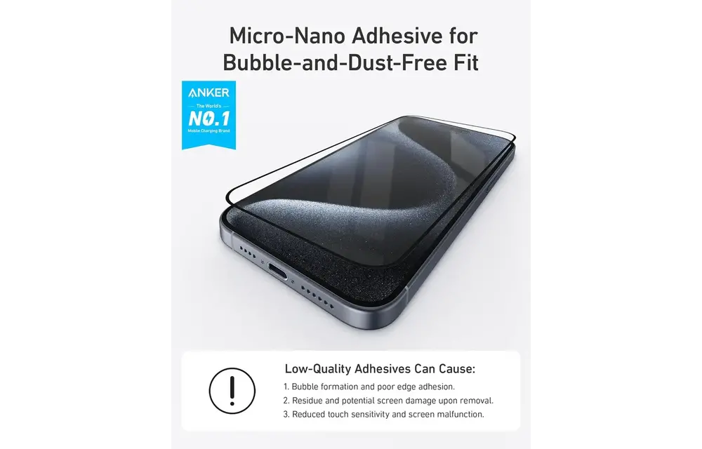 Anker Screen Printing High Definition Mobile Phone Tempered Kit for iPhone 16 Pro - Clear