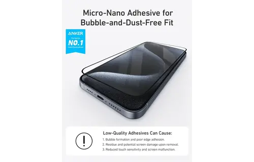 Anker Screen Printing High Definition Mobile Phone Tempered Kit for iPhone 16 Pro - Clear