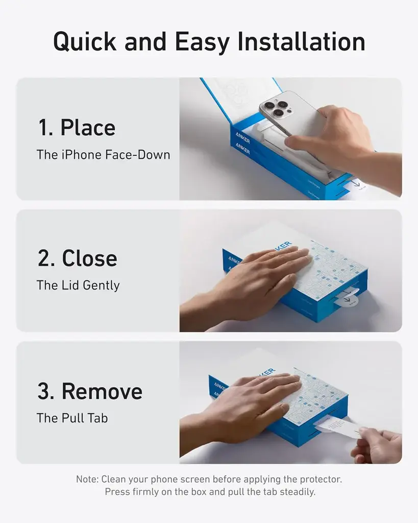 Anker Screen Printing High Definition Mobile Phone Tempered Kit for iPhone 16 Pro - Clear