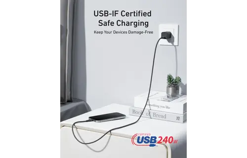 Anker USB-C to USB-C Cable 240W Upcycled Braided 3ft/0.9m - Black