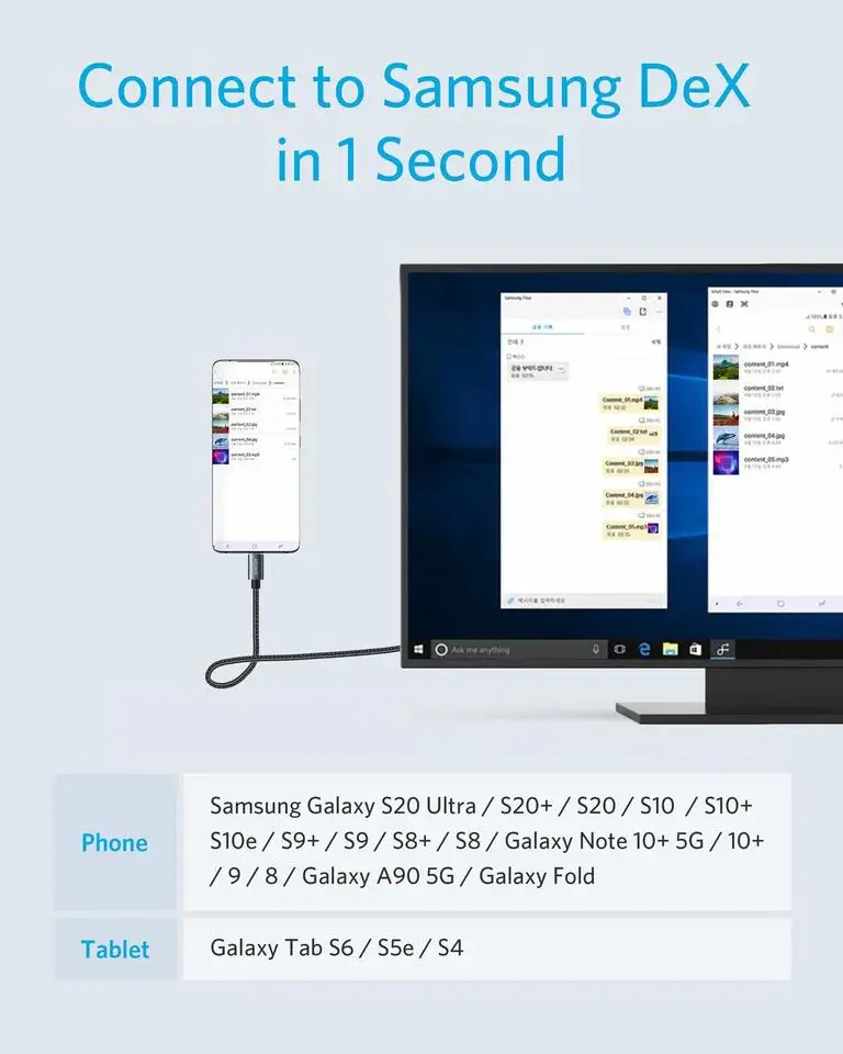 Anker Powerline USB-C to HDMI Nylon Braided Cable 6ft/1.8m - Black