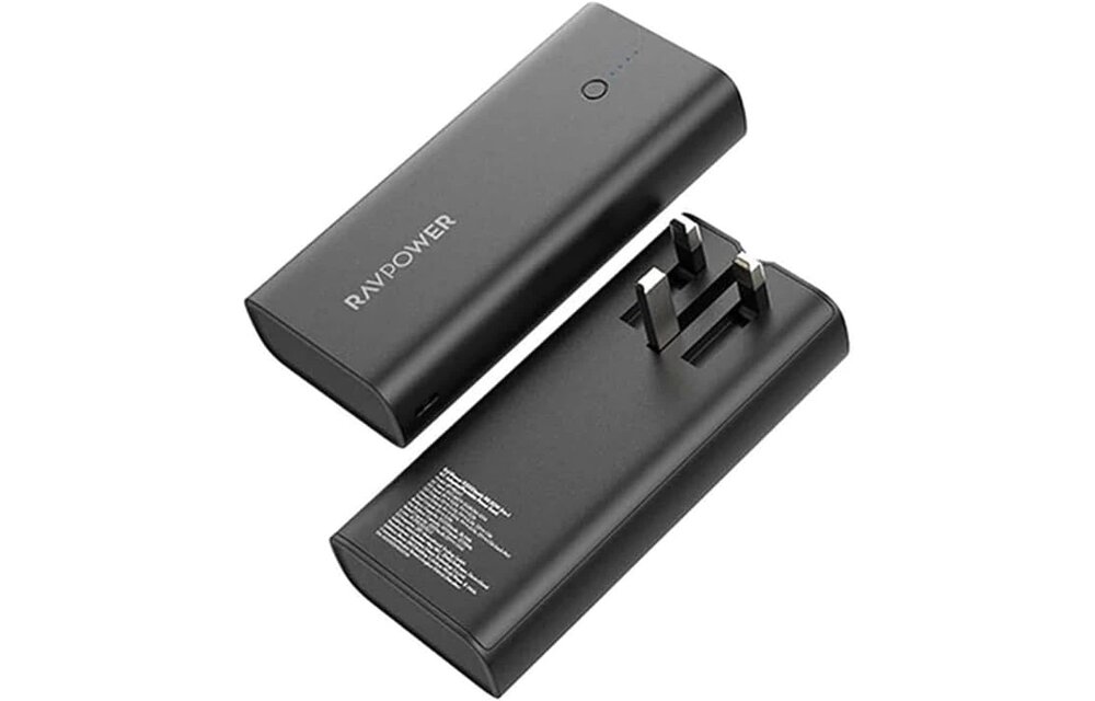 RAVPower 2 in 1 with AC Adapter Power Bank PD 20W 10000mAh - Black