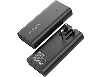RAVPower 2 in 1 with AC Adapter Power Bank PD 20W 10000mAh  - Black