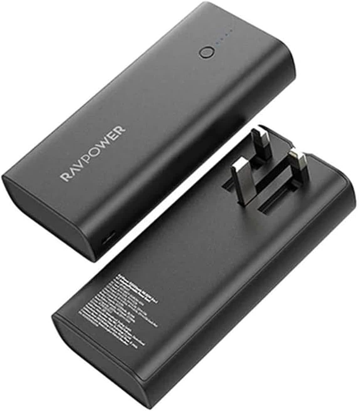 RAVPower 2 in 1 with AC Adapter Power Bank PD 20W 10000mAh  - Black