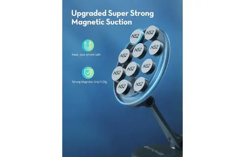 RAVPower 360 MagSafe Adjustable Magnetic Car Phone Mount Ultra Strong Magnetic Force - Grey