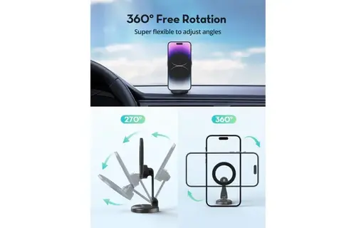 RAVPower 360 MagSafe Adjustable Magnetic Car Phone Mount Ultra Strong Magnetic Force - Grey