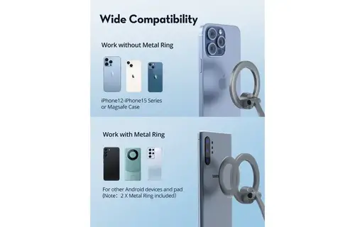 RAVPower 360 MagSafe Adjustable Magnetic Car Phone Mount Ultra Strong Magnetic Force - Grey