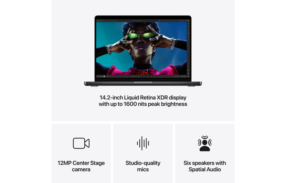 Apple MacBook Pro 14" inch M4 Max chip with 14‑core CPU and 32‑core GPU, 36GB/1TB SSD - Space Black