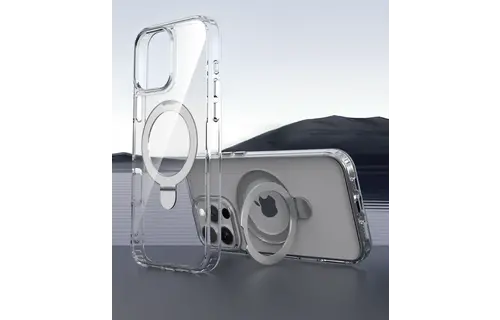 Devia Clean Series Magnetic Shockproof Case with Bracket for iPhone 16 Pro Max - Clear