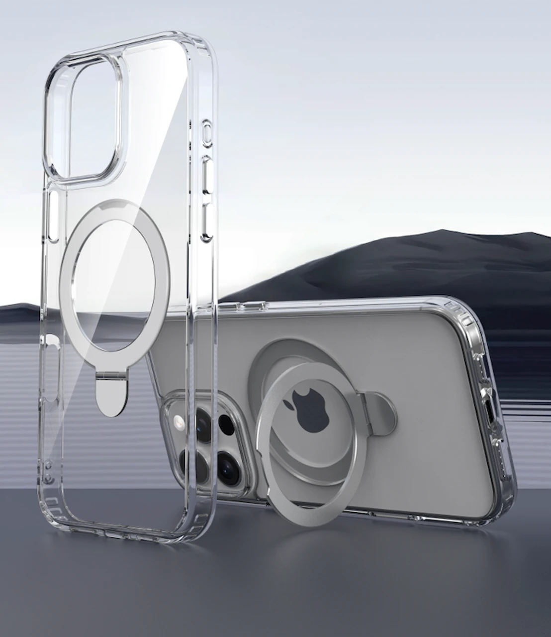 Devia Clean Series Magnetic Shockproof Case with Bracket for iPhone 16 Pro Max - Clear