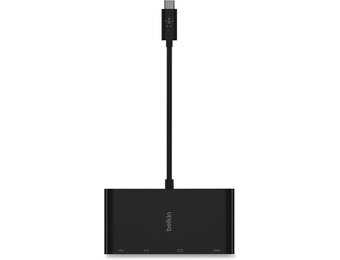 Belkin USB-C  4-IN-1 Core Hub 100W Gigabet Ethernet HDMI VGA USB-A - Black