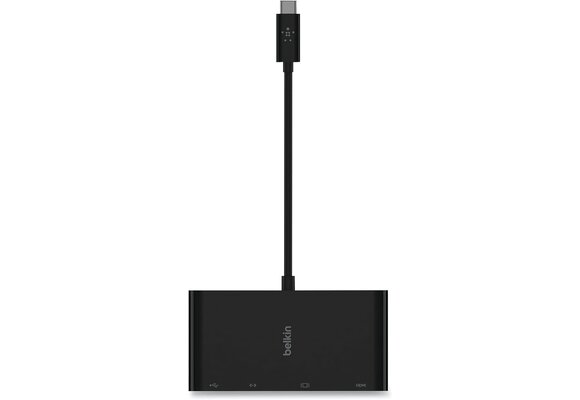 Belkin USB-C  4-IN-1 Core Hub 100W Gigabet Ethernet HDMI VGA USB-A - Black