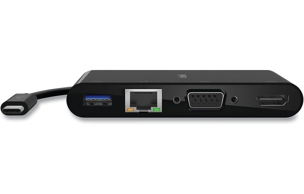 Belkin USB-C  4-IN-1 Core Hub 100W Gigabet Ethernet HDMI VGA USB-A - Black