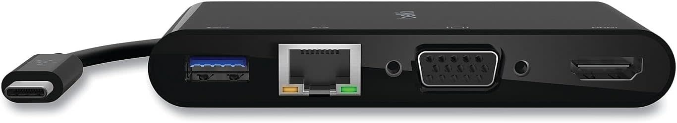 Belkin USB-C  4-IN-1 Core Hub 100W Gigabet Ethernet HDMI VGA USB-A - Black