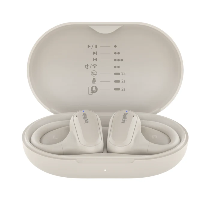 Belkin SoundForm Clear Fit Open-Ear Wireless Earbuds - White